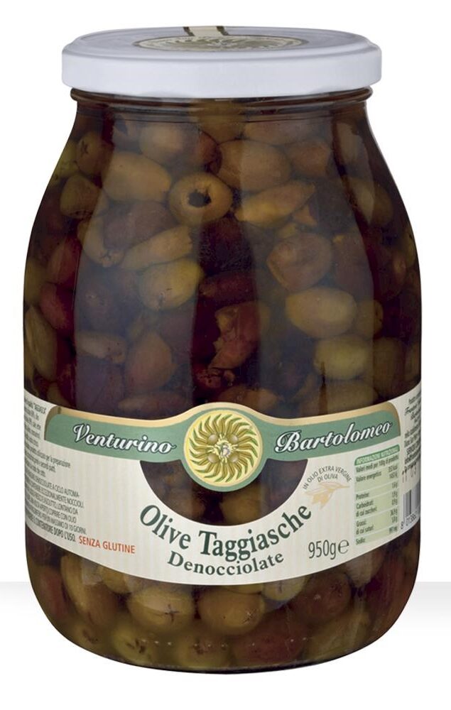 Oliivid "Taggiasche" ilma kivideta EVO õlis 950g (Itaalia)